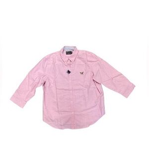 American Living Patriotic Pink Button Down Shirt with 3/4 Length Sleeves
